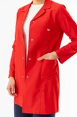 Spor Yaka Uzun Kol Kadın Personel Önlüğü Alpaka Kumaş Kırmızı (RNK104) - 4