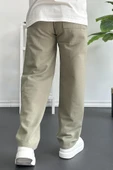 Erkek Beli Düğmeli Baggy Kalıp Pileli Pantolon Yeşil Edw357 - 4