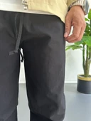 Erkek Beli Lastikli Baggy Rahat Pantolon Siyah Edw359 - 5