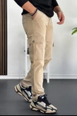 Erkek Yan Cepli Kargo Pantolon Krem Edw184 thumbnail 1