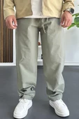 Erkek Beli Lastikli Baggy Rahat Pantolon Yeşil Edw359 - 1