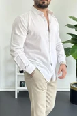 Erkek Krinkıl Kumaş Gömlek Beyaz Edw362 - 4
