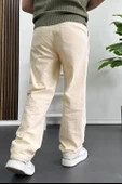 Erkek Rahat Kalıp Keten Pantolon Krem Edw266 thumbnail 5