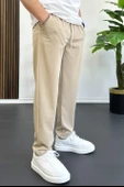 Erkek Beli Lastikli Jogger Pantolon Bej Edw354 - 2