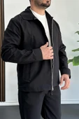 Erkek Oversize Trenç Ceket Mevsimlik Siyah Edw360 - 3