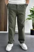 Erkek Rahat Kalıp Keten Pantolon Yeşil Edw266 - 1