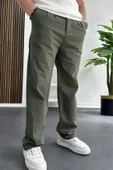 Erkek Rahat Kalıp Keten Pantolon Yeşil Edw266 - 2