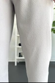 Erkek Beli Lastikli Gofre Kumaş Jogger Pantolon Gri Edw358 - 5