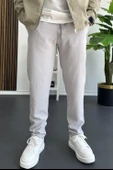 Erkek Beli Lastikli Gofre Kumaş Jogger Pantolon Gri Edw358 - 2