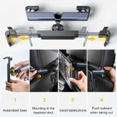 Araç Koltuk Arkası Tablet Tutucu, Telefon Tutucu, Tablet/Telefon Tutucu, 360° iPad Pro 12.9 Mini Air, Galaxy Tab A A7 S7 - 10