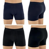 Şahinler E031 Erkek Likralı Boxer Külot 3Siyah-3Lacivert S - 1