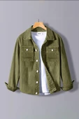 Erkek Denim Kot Gömlek Ceket Haki Edw012 - 3