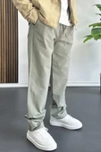 Erkek Beli Lastikli Baggy Rahat Pantolon Yeşil Edw359 - 3
