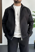 Erkek Oversize Trenç Ceket Mevsimlik Siyah Edw360 - 2