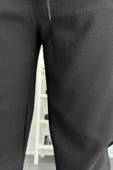 Erkek Beli Lastikli Gofre Kumaş Jogger Pantolon Siyah Edw358 thumbnail 5