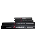 Autowise Mitsubishi Logolu Uyumlu Karbon Kapı Eşiği Koruyucu Bant Folyo 4'lü Set - 1