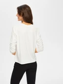 Kadın Önü Çiçek Dantel Aplikeli Yuvarlak Yaka T-Shirt Faik Sönmez thumbnail 7