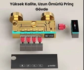 Fonksiyonel Tepe Duşlu Piyano Sürgülü Duş ve Batarya Takımı Mat Siyah - 2