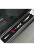 Autowise Peugeot Logolu Karbon Kapı Eşiği Koruyucu Bant Folyo 4'lü Set - 2