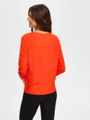 Kadın Önü Çiçek Dantel Aplikeli Yuvarlak Yaka T-Shirt Faik Sönmez thumbnail 12