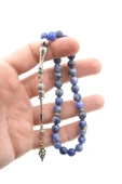 Faset Kesim Hakiki Doğal Sodalit Taşı Tesbih 8 Mm thumbnail 5