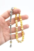 Hakiki Doğal Sarı Opal Taşı Tesbih 8 Mm - 5