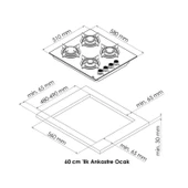 Tecna Ankastre Set Siyah (8402 60 cm Cam Ankastre Ocak - 8871 60 cm Duvar Tipi Davlumbaz-Tecna 8259 9 Fonksiyon Fırın) - 5