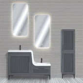 UBM Lotus Lake Kapaklı Boy Dolaplı MDF Banyo Dolabı 115 CM Antrasit - 2