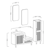 UBM Lotus Lake Kapaklı Boy Dolaplı MDF Banyo Dolabı 115 CM Antrasit - 3