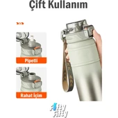 TKK Çelik Termos Matara 500ML Gri Yeşil - 3