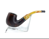 Dapper Bent Apple Briar (Gül Kökü) 9 mm Filtreli El Yapımı Pipo - 2441 thumbnail 1