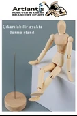 Ahşap İnsan Modeli 14 cm 1 Paket İnsan Figürlü Ahşap Model Manken Resim Ressam Eğitimi Tahta Adam Kukla Stilist - 6