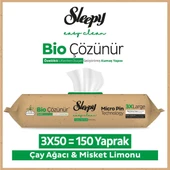 Sleepy Bio Çözünür Yüzey Temizlik Havlusu Çay Ağacı&Misket Limonu 3x50 (150 Yaprak) - 1