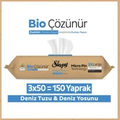Sleepy Bio Çözünür Yüzey Temizlik Havlusu Deniz Tuzu&Yosun 3x50 (150 Yaprak) - 1