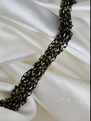 Zırh Örgü Zincir Model Çelik Zincir Dokuma Siyah Gold El Yapımı Kolye thumbnail 5