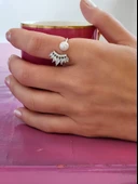 Damla İnci Model Ayarlabilir Silver Renk Yüzük - 4