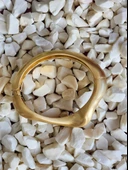 Dalgalı Asimetrik Model Bombeli Gold Mat Molted Kelepçe Çelik Bileklik thumbnail 4