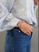 Renkli Baget Figürlü Gurmet Model Gold Renk Çelik Bileklik thumbnail 4