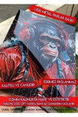 Metal Baskı Parlak Duvar Tablosu - Neon Maske - 2