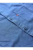 keten karışımlı standart fit uzun kol erkek gömlek sh-43356 - 4