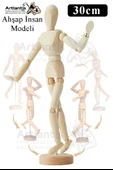 Ahşap İnsan Modeli 30 cm 1 Paket İnsan Figürlü Ahşap Model Manken Resim Ressam Eğitimi Tahta Adam Kukla Stilist - 1