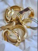 Çapraz Gold Molted Kelepçe Çelik Bileklik thumbnail 5