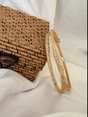 Akordiyon Sarmal Model Gold Renk Kumlu Hasır Tel Bileklik - 1