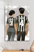 Metal Baskı - Kişiye Özel Siyah Beyaz, Kara Kartal, Besikt'aşk Taraftar Sevgili Tablosu thumbnail 1