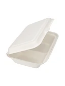 Şeker Kamışından Ekolojik 2 Bölmeli Yemek Kabı - 50 Adet - 3