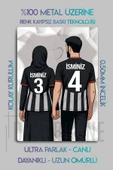 Metal Baskı - Kişiye Özel Siyah Beyaz, Kara Kartal, Tesettür Sevgili Tablosu, Türban - 3
