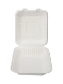 Şeker Kamışından Ekolojik Tek Bölmeli Yemek Kabı - 50 Adet - 2