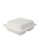 Şeker Kamışından Ekolojik 3 Bölmeli Yemek Kabı - 50 Adet - 3