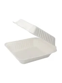 Şeker Kamışından Ekolojik Tek Bölmeli Yemek Kabı - 50 Adet - 1