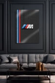 Metal 3D Baskı - M Performance, Carbon Temalı, BMW Dekoratif Tablo - 1